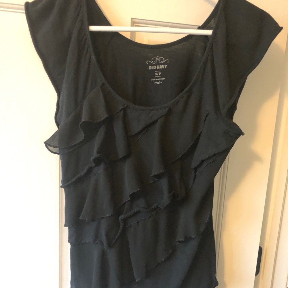 Black old navy top with ruffles